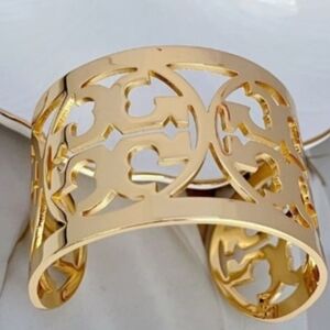 Tory Burch Gold Cutout Cuff Bracelet